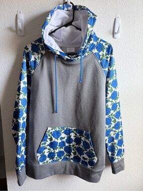 Empyre Grey & Blue Floral Hoodie